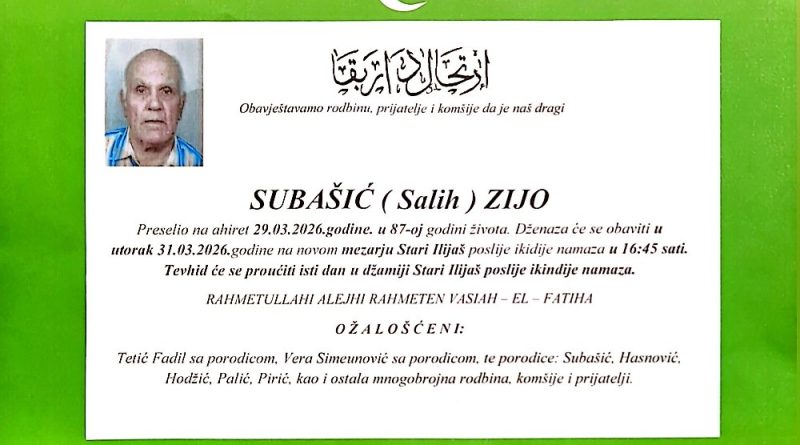 Subašić (Salih) Zijo