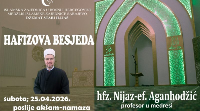 U SUBOTU JE HAFIZOVA BESJEDA!