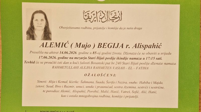 Alemić (Mujo) Begija rođena Alispahić